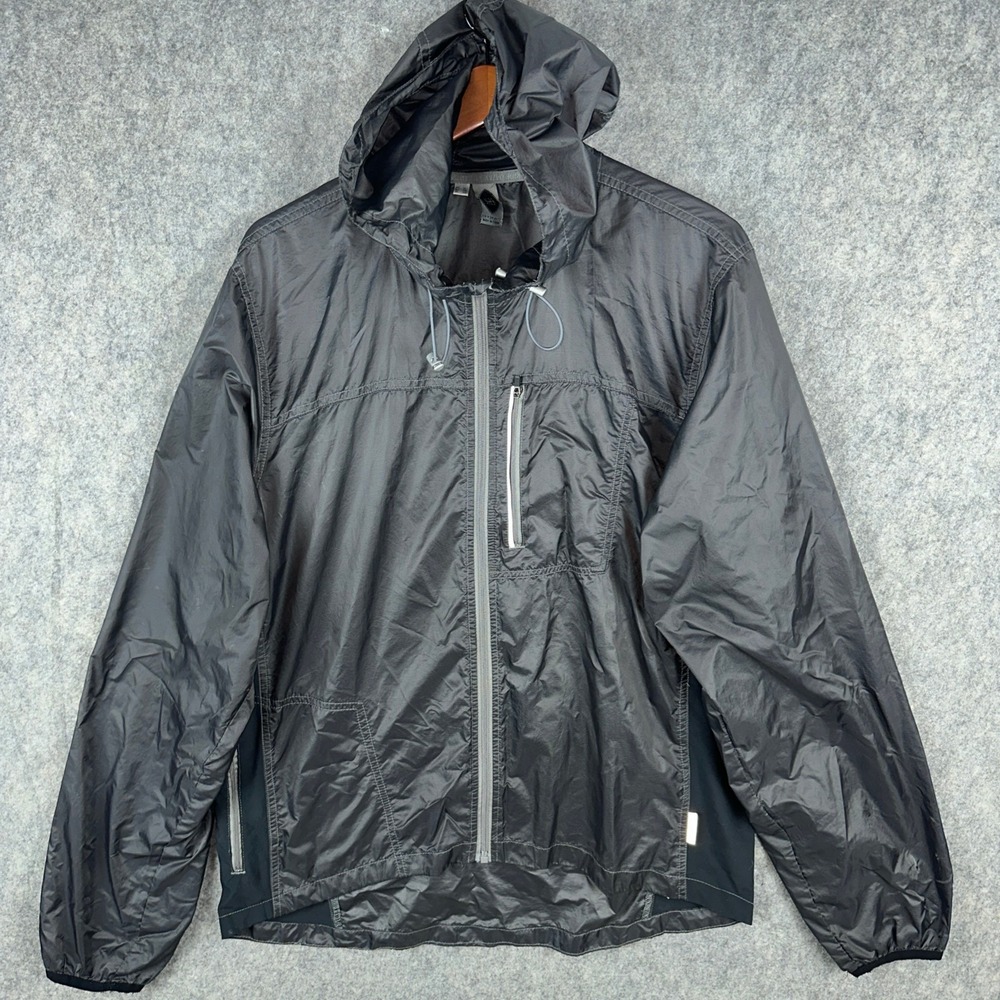 Club Ride Cycling Jacket Mens XL Black Lightweight Hooded Windbreaker Reflective